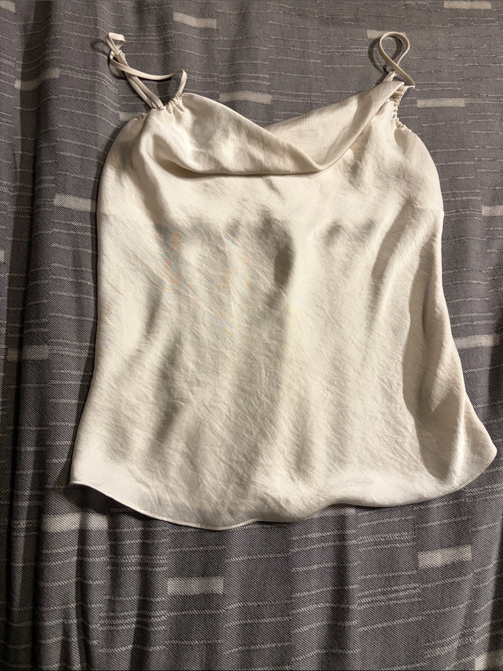 Aritzia Wilfred Cream Satin Cowl Neck Camisole